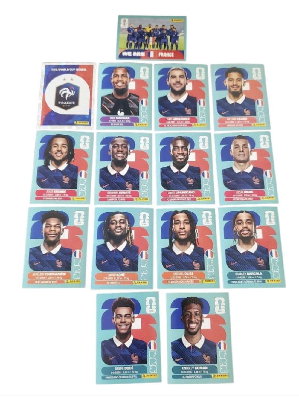 Panini Fifa World Cup 2026 Team France Latin American Stickers Lot 15